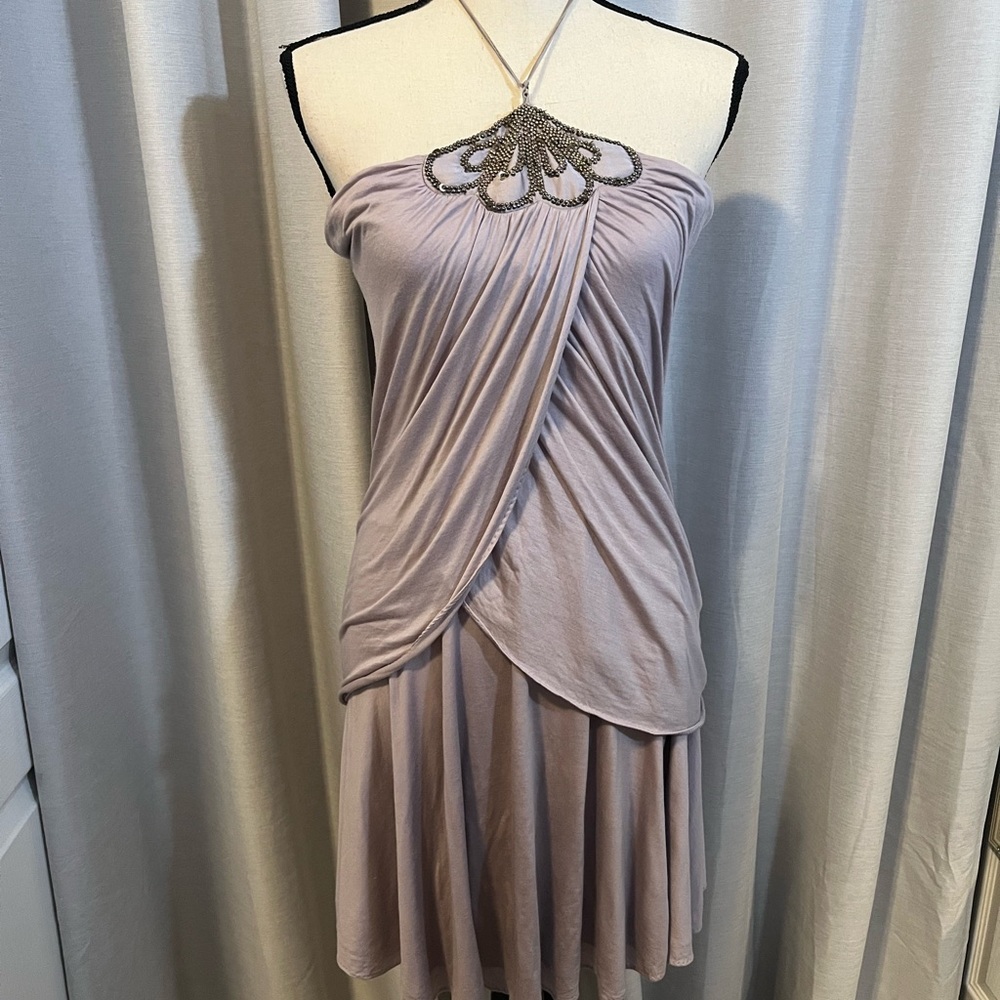 Elegant Strapless Lavender Dress